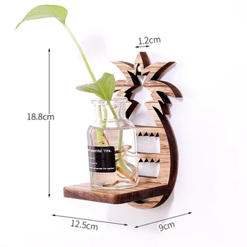 

Wall-mounted Hydroponic Flower Green Radish Transparent Vase Vintage Home Decor DC156