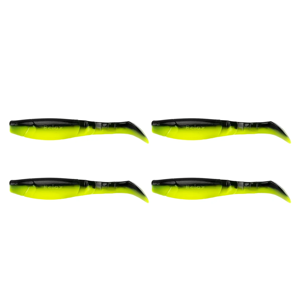 Perfeclan 4Pcs T Tail Soft Fish Lures Fishing Worm Baits Swimbaits for Jig Head & Offset Hook Soft Fish Lure Soft Fishing Lures