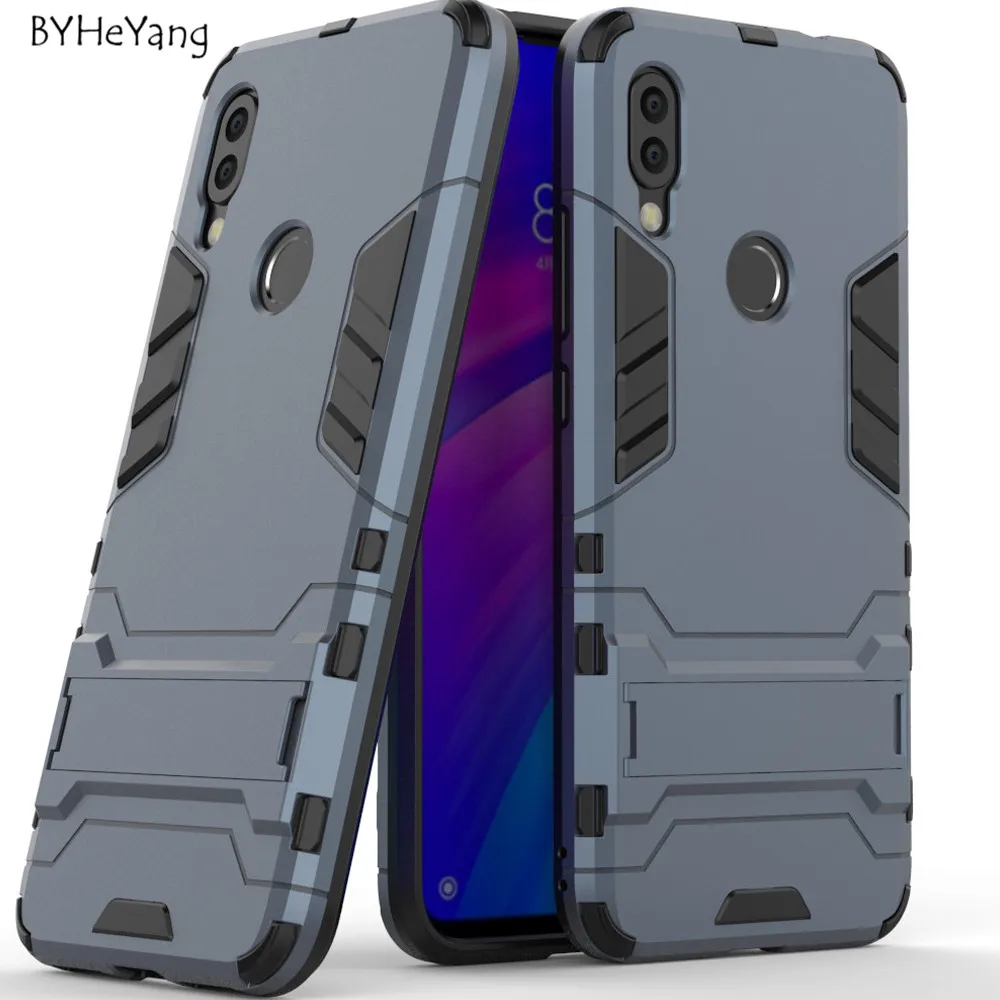 

For Xiaomi Redmi 7 Case For Redmi 7 Redmi7 Cover Anti-Knock Hard Plastic Robot Armor Back Cases For Xiaomi Redmi Note 7 Cover
