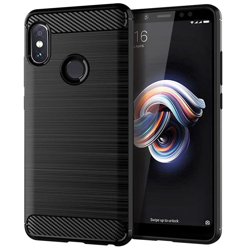 

for xiaomi redmi note5 pro Soft Carbon fiber cell phone Anti-knock Back Cover Solid Color Dirt-resistant Shockproof case