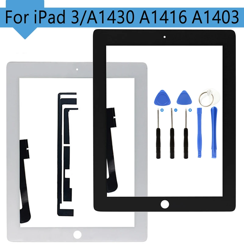

9.7" For iPad 3 A1416 A1430 A1403 Touch Screen Digitizer LCD Front Pane screen With Home Button Replacement 100% Work Free Tools