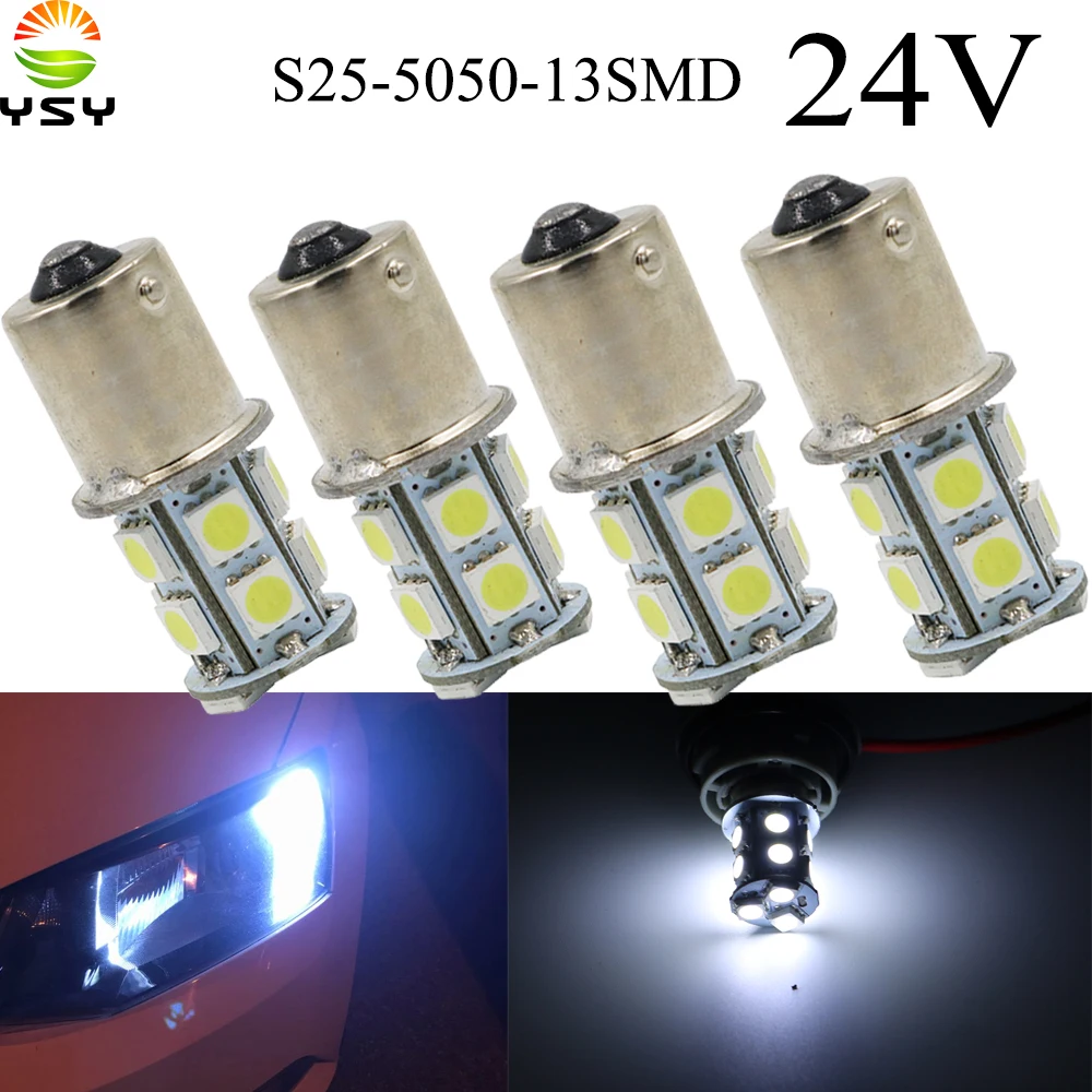 YSY 100X1156 BA15S 1157 BAY15D P21W 13Led 5050 машинные Led поворотные парковочный сигнал задние фонари тормоза задние фонари авто задний Реверс лампы 24 V