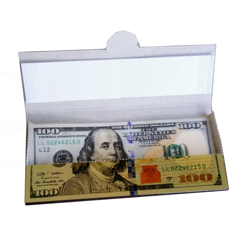 

10PCS/Box DIY Dollar Bills Fake Money Rolling Paper Classic Arts Scrapbooking Papers for Cigarette Tobacco Smoking Accessories