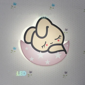 

LED Modern Wall Lamps Children Baby Kids Bedroom Bedside Lamp Cartoon pink rabbit Shape 90-260V Originality Novelty Light