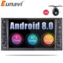 Eunavi 7” Android 8.0 2 DIN Car GPS for Toyota Terios Old Corolla Camry Prado RAV4 Universal radio wifi Capacitive 8 octa core
