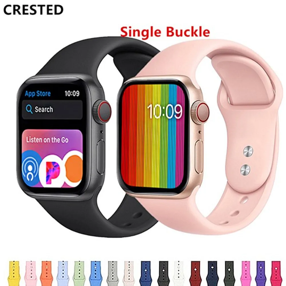 

Apple Watch with CRESTED Strap Apple Watch 4 3 Iwatch Strap 42mm 38mm Correa 44mm / 40mm Pulseira Bracelet Watch Accessories 42