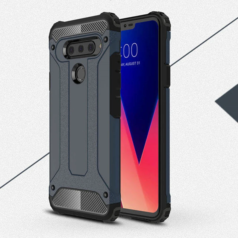 

For LG V40 case Heavy Duty Hybrid Tough Armor Rubber Silicone Hard Back Cover For LG G6 G7 G 7 Full Protective Coque Fundas
