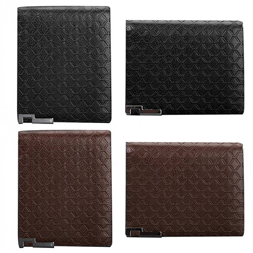 Cool Bell Men s Short Faux Leather font b Tartan b font Pattern Zipper Wallet Card