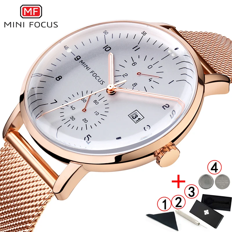 

relogio masculino Mens Watches Top Brand Luxury MINI FOCUS Crystal Men's Watch Business Rose Gold Fashion Male Clock Men 2019