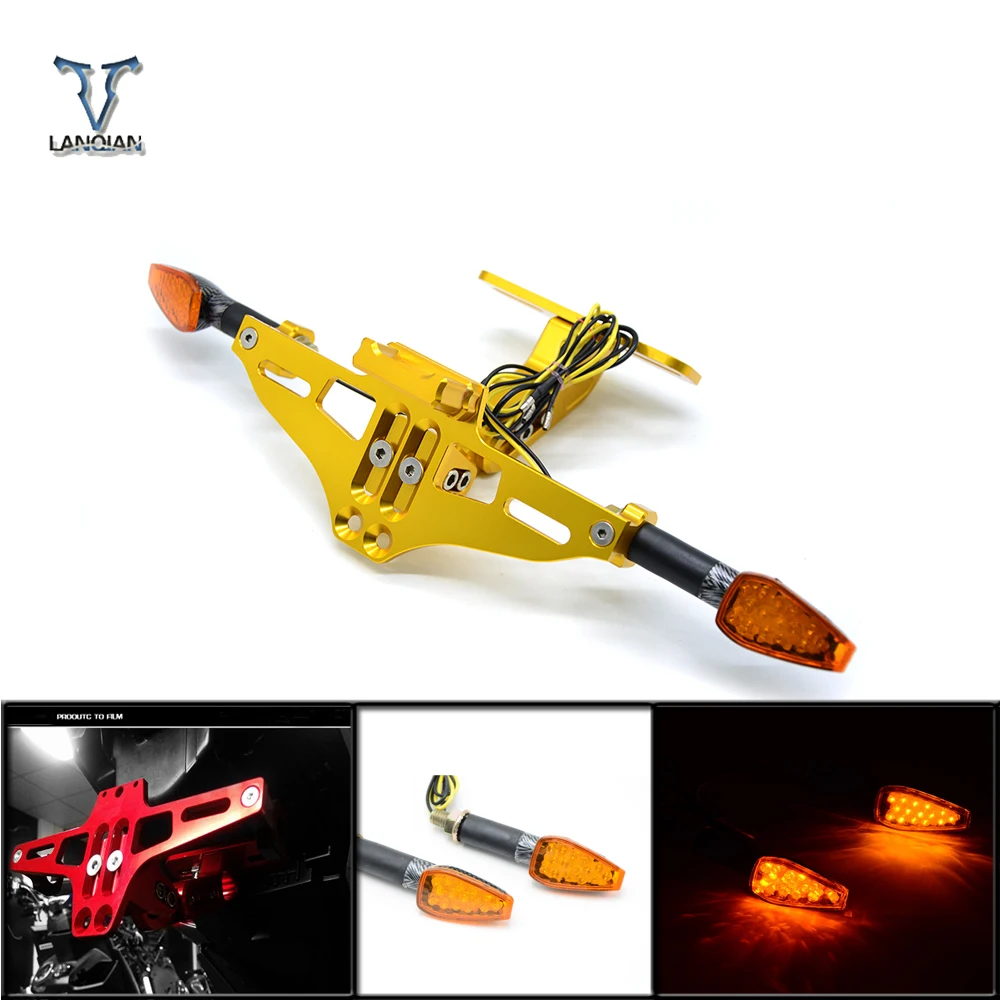 

motorcycle accessories Universal Fender Eliminator License Plate Bracket Ho signal light For yamaha kawasaki z1000 r3 mt 09 fz6