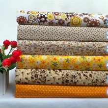 Новинка! 6 шт. 50*50 см желтый цветочный принт хлопок ткань жир четверть комплект для DIY ткани для лоскутного шитья ребенка шитье игрушек текстиль