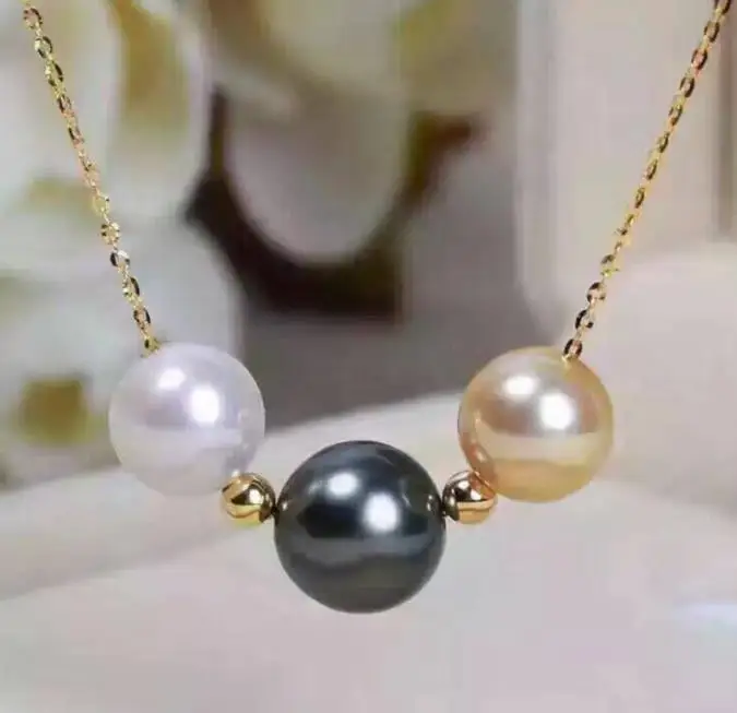 

charming 11-12mm freshwater multicolor pearl pendant necklace 925silver