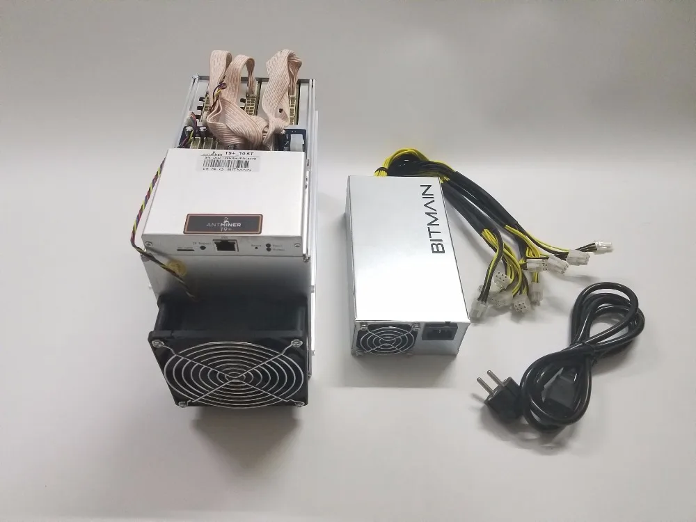 Б/у AntMiner T9 10,5 T Asic Bitcoin BCH BTC Miner 10500G с BITMAIN APW3++ 1600W PSU экономичный, чем S9 WhatsMiner M3X