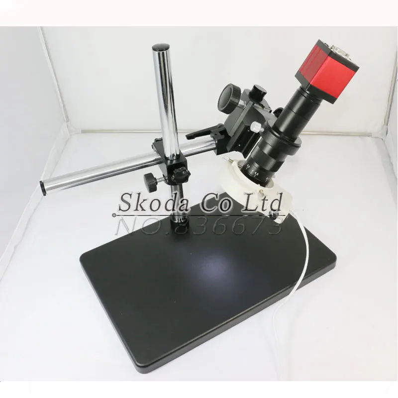 Newest 13MP HDMI VGA outputs Industry Microscope Camera+Big Boom Stand Universal bracket+180X C-MOUNT Lens+56 LED Light