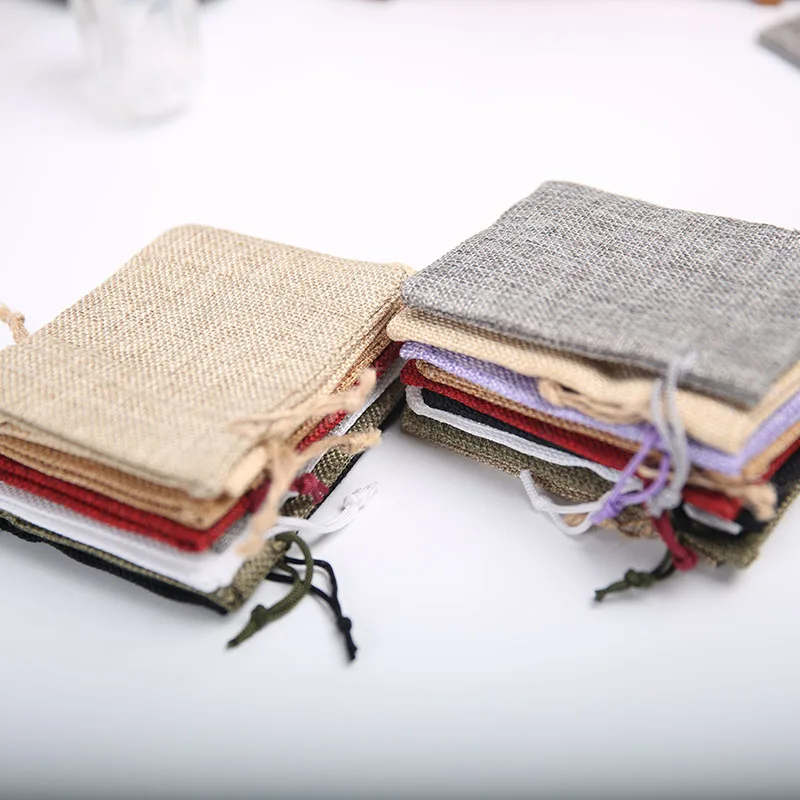 20pcs/Lot 13*18cm Linen Jute Bags Jewelry Gift Pouch Small Flax Jute Bags Can Custom Logo Printing Drawstring Packaging Bag 20pcs/Lot 13*18cm Linen Jute Bags Jewelry Gift Pouch Small Flax Jute Bags Can Custom Logo Printing Drawstring Packaging Bag
