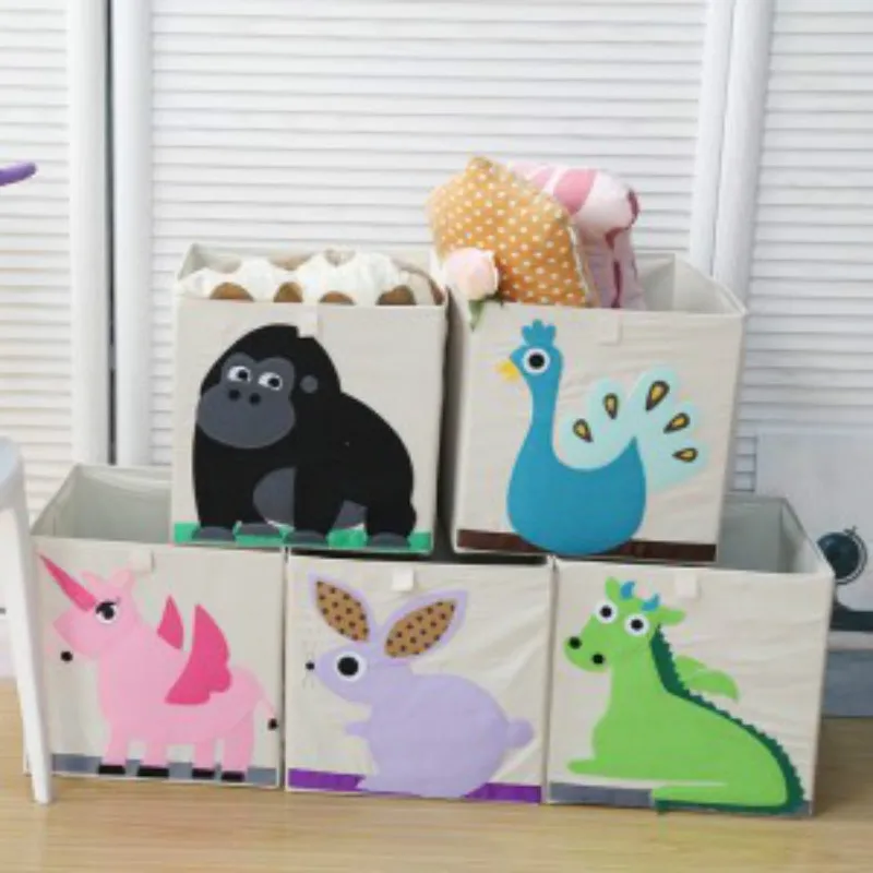 Cartoon Big Storage Box Organic Cotton Toy Clothes Sundries Organizer