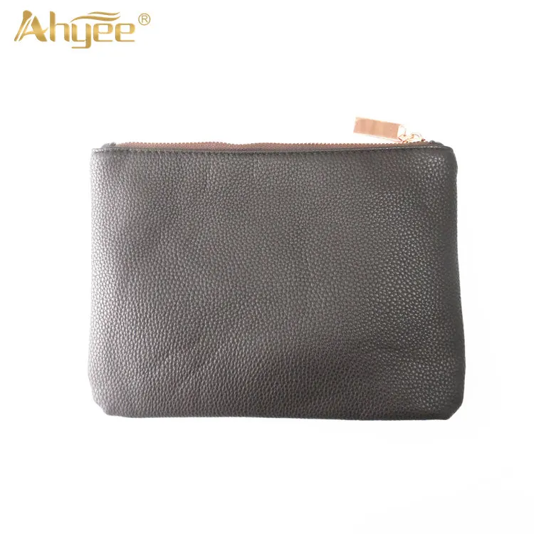 Fashion Rose Golden Cosmetic Hand Bag Luxry Lichee Pattern Zipper Lady Used Beauty Tool Woman Potable Makeup Brush Storage Bag