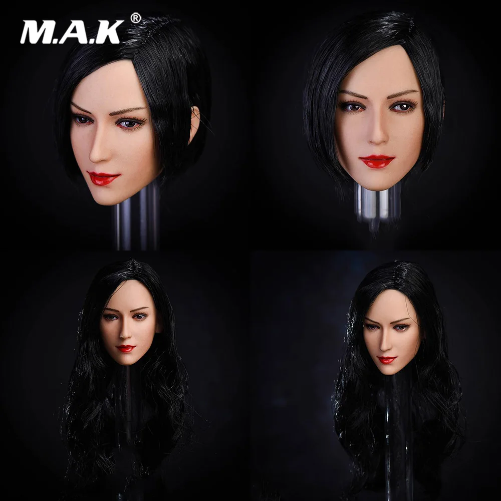 

1/6 Scale Asian Beautiful Female Head Sculpt Ada Wong Head Carved Model Strabismus/Look Straight for 12'' Suntan Figure Body