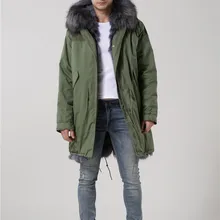 Зимняя куртка женские пальто Толстые новинка пальто мужские парки армия зеленый большой енотовидная собака меховой воротник куртка с капюшоном женская верхняя одежда