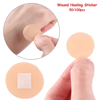

50/100Pcs/Lot First Aid Waterproof Healing Wounds Adhesive Bandage Care Round Wound Plaster Sterile Hemostasis Stickers