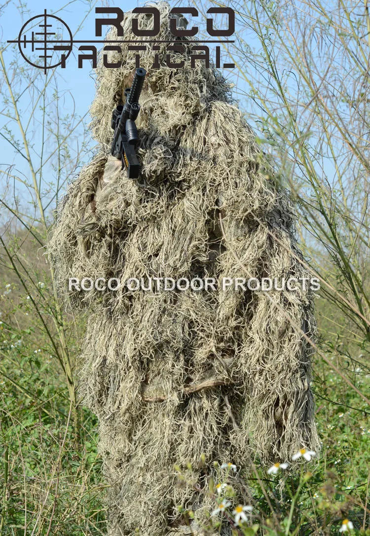 ROCOTACTICAL легкий моющийся снайперский Ghillie костюм Тактический Камуфляжный костюм для военной охоты страйкбол Пейнтбол Лесной