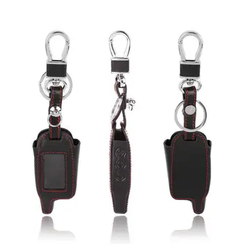 

For A9 LCD Remote Controller Keychain Leather Cover For Two Way Car Alarm A9 Key Case Holder
