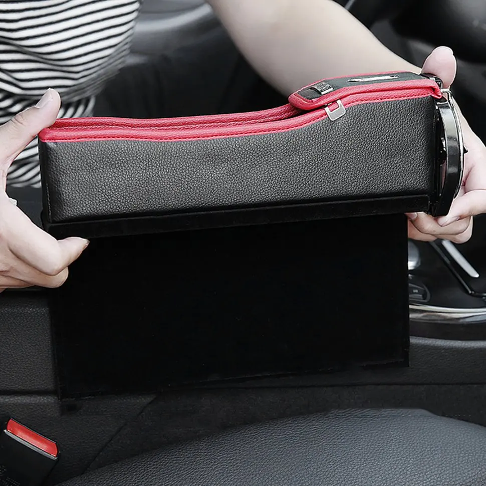 

Multifunction Car Seat Gap Catcher Coin Collector Cup Holder Leather Organizer