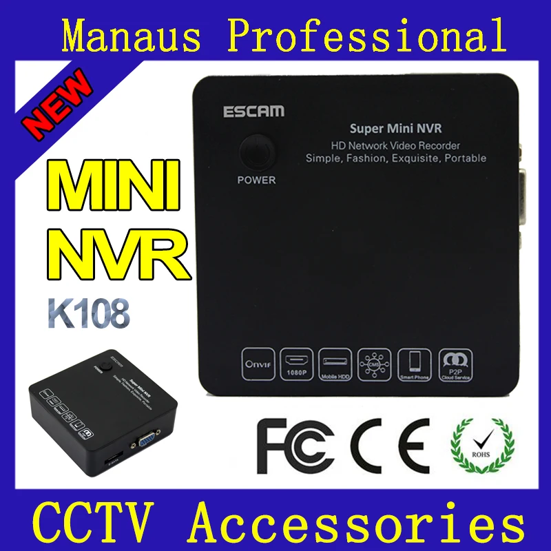 

ONVIF 8 Channel 1080P/960P/720P Portable Network Video Recorder Super Mini NVR Support Onvif for Surveillance Camera ESCAM K108