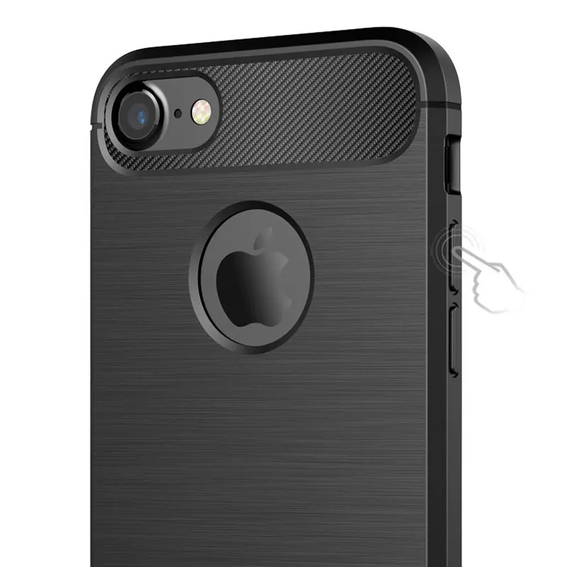 

Luxury case for iPhone 7 Brushed TPU design soft Flexible Material Black blue Gray Shock Resistance covers