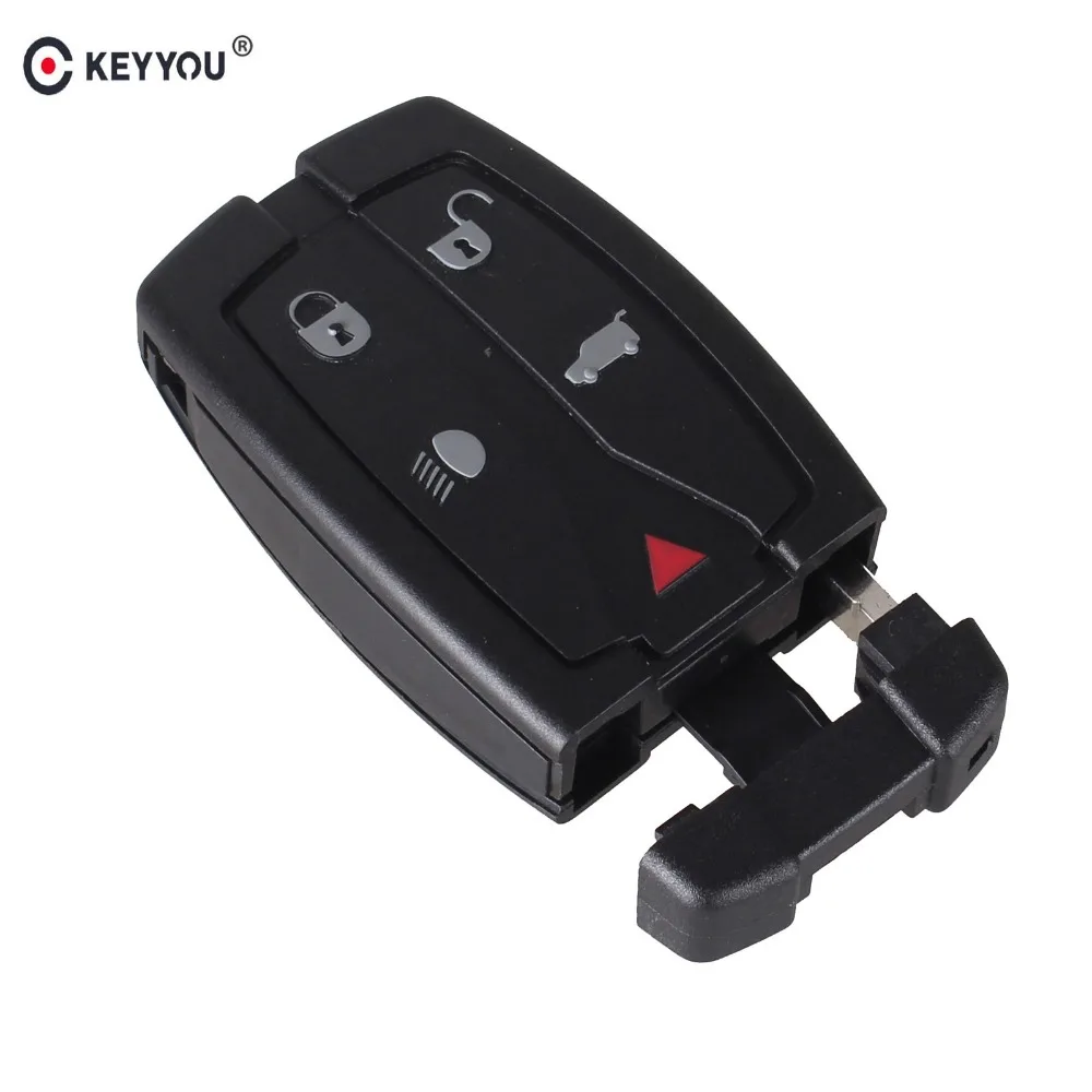 

KEYYOU 5PCS/LOT Replacement 5 Button Remote Key Shell Uncut Blade Fob Case Fit For Land Rover Freelander 2 3