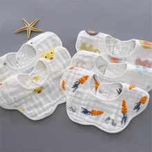 360 baby bib cute cartoon pattern baby baby waterproof saliva towel cotton suitable for 0-3 years old baby snoring cloth feeding cartoon monkey pattern waterproof pvc baby bib yellow