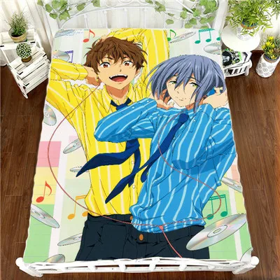 Черный Аниме Манга бесплатно! Плавательный клуб Iwatobi простыня 150*200 см простыней на кровать - Цвет: Черный
