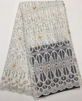 

African Lace Hot Sell Mesh 2018 New Arrival African net Lace/guipure lace Fabrics High Quality with unique beads