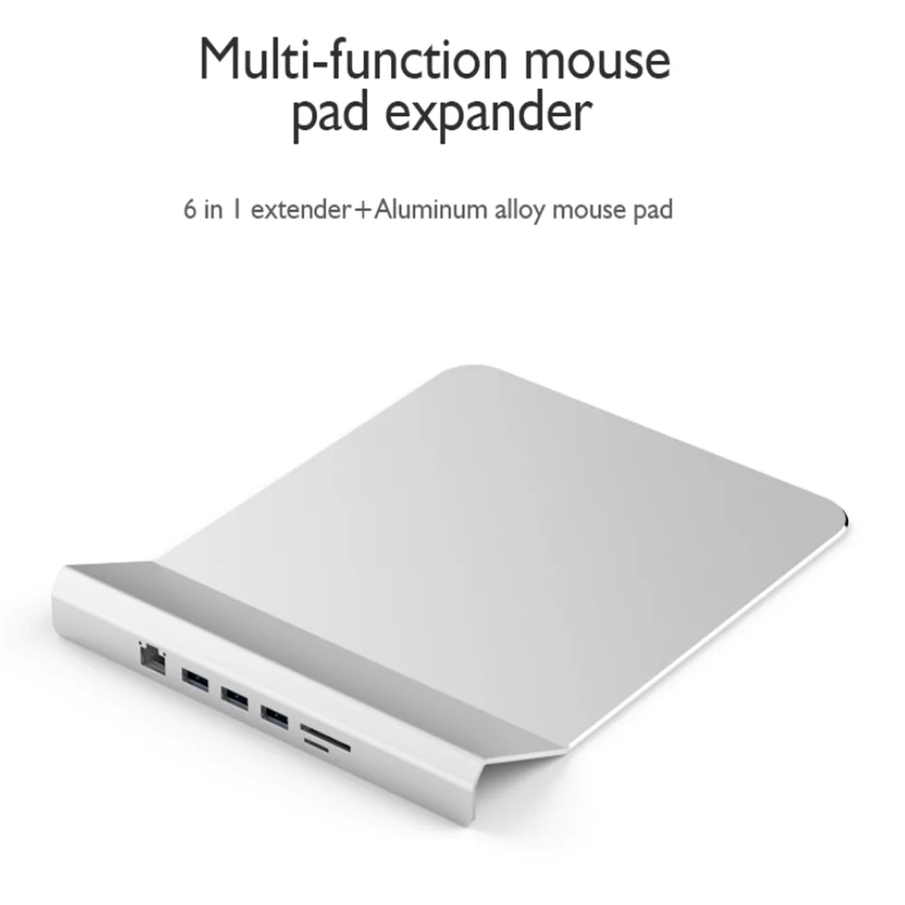 Многофункциональный расширитель для мыши 6 в 1 расширитель+ usb-концентратор из алюминиевого сплава 3 USB порта, SD, SD Mircro, RJ45