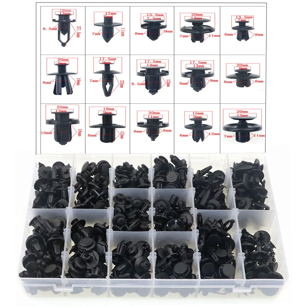 

LEDTENGJIE 325pcs Mixed Box Auto Fastener Vehicle Car Bumper Clips Retainer Rivet Door Panel Fender Liner For Honda Acura AUDI