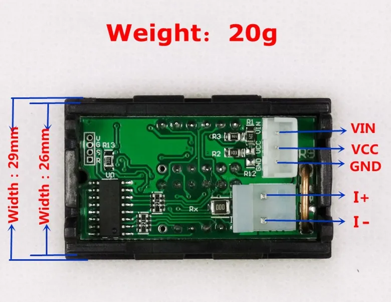 RD DC 0-100 V/10A светодиодный дисплей красный+ зеленый 0,28 Цифровой амперметр вольтметр 5 провод 3 Бит автомобильный измеритель напряжения тока [4 шт./партия]