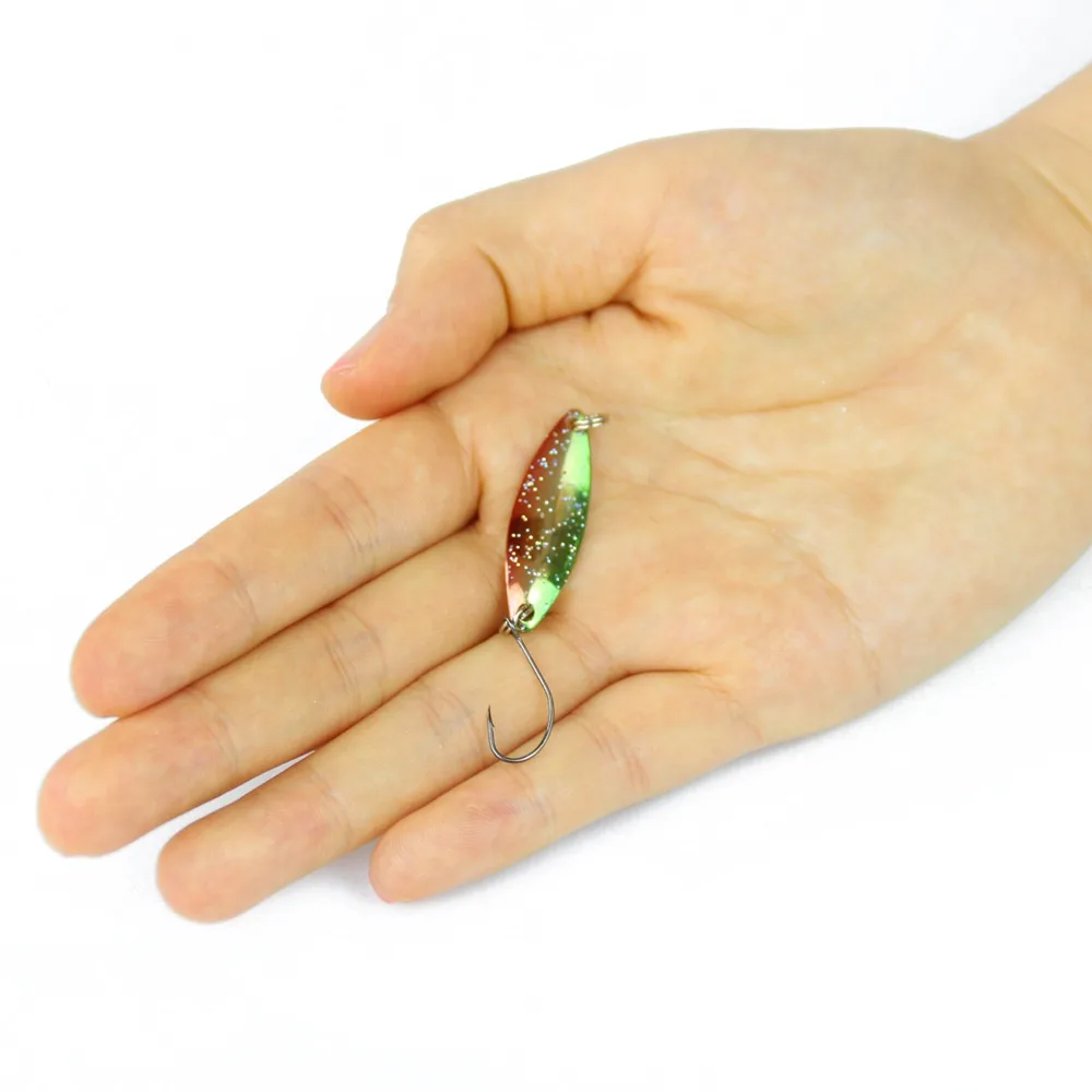 8pcsLot 3.3cm 3g Copper Fishing Lure Paillette Spoon Lure Metal Fishing Lure Hard Bait Jigging Lures Colorful Spinner Baits  (14)