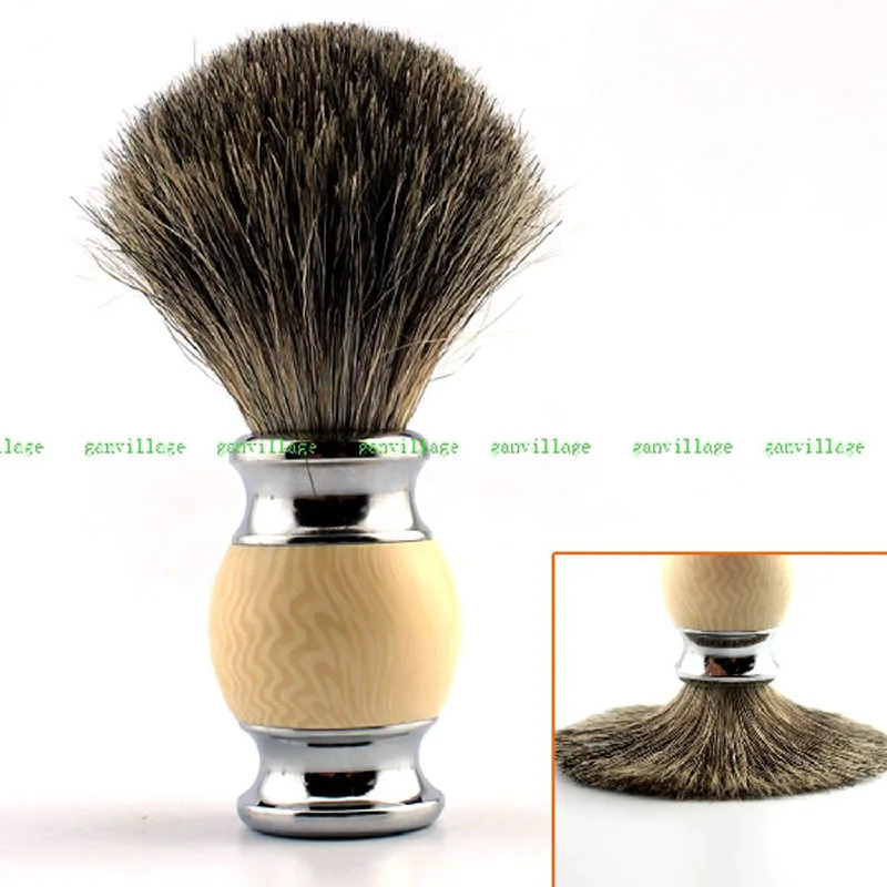 

100% PURE Badger Hair Beard Brush For Men Shaving Mustache Brushes Imitation Ivory White Pincel De Barbear