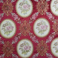 Роскошная полная вышивка расположение цветочный дизайн бордовый бархат диван кресло обивка ткань 140 см Ширина