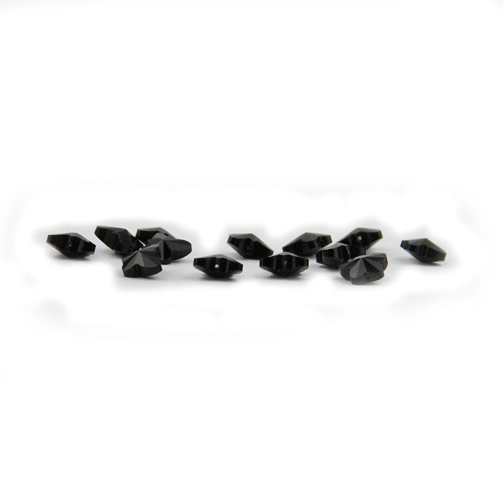 Machine Cut 500pc Black Glass Crystals Lamp Parts Butterfly Beads