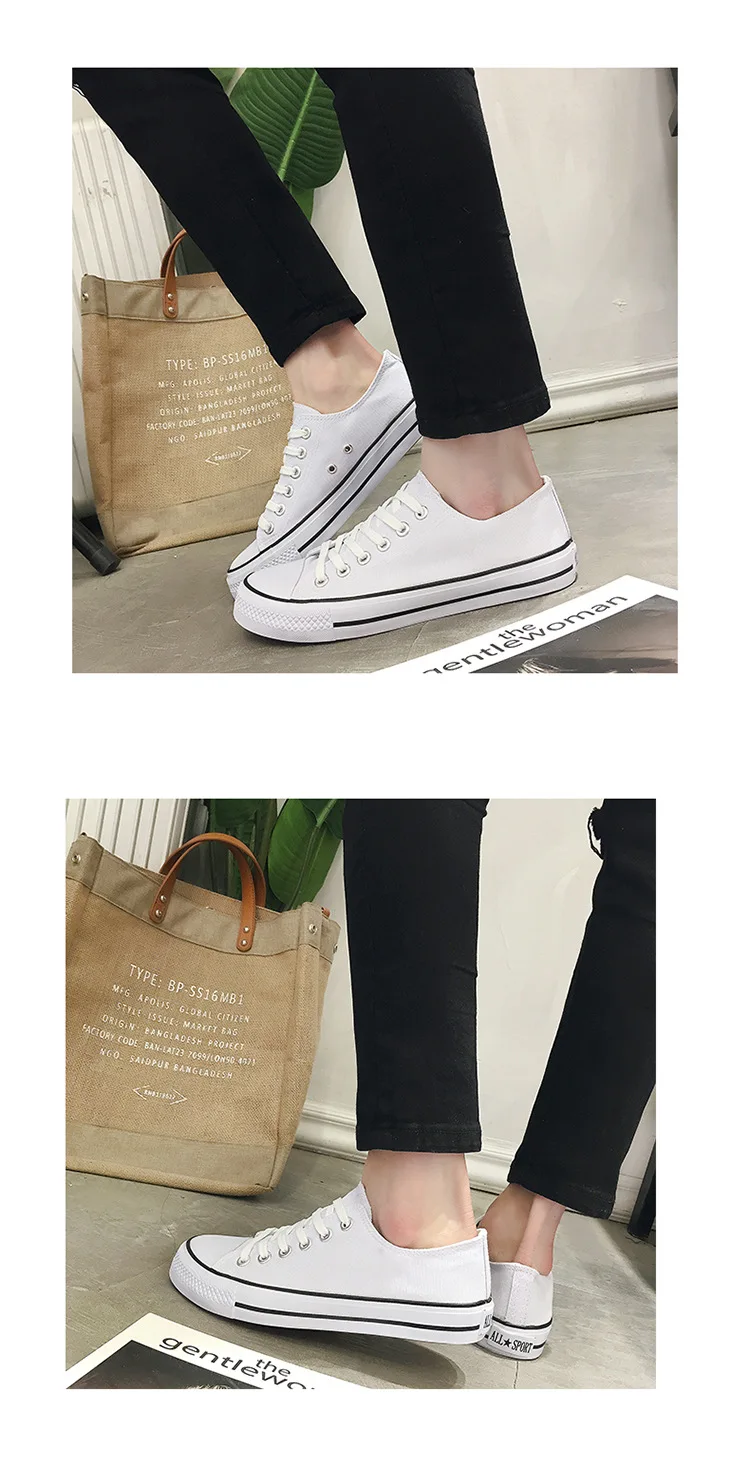 Men Canvas Shoes Summer Autumn New Fashion Solid Color Men Low High Upper Vulcanized Shoes Lace-up Casual Men Sneakers