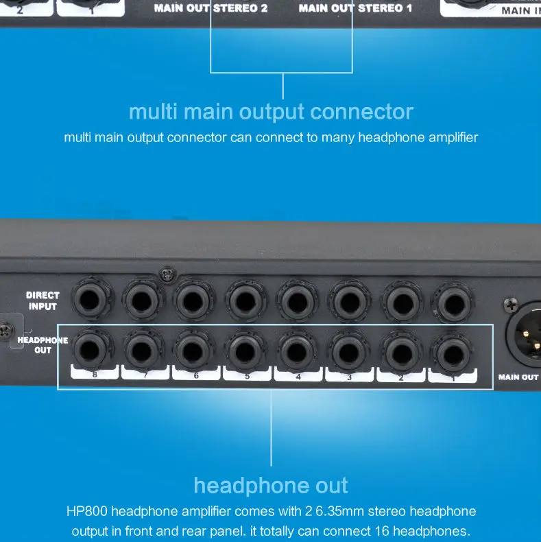 Alctron HP800 Профессиональный 8-канальный многофункциональный наушников предусилитель, усилитель для наушников, Pro усилитель для наушников