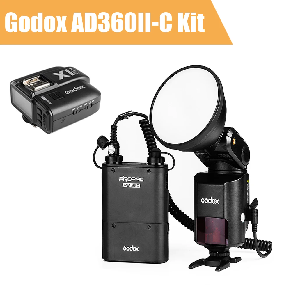 

Godox Witstro AD360 II AD360II-C TTL On/Off-Camera Flash Speedlite+ Godox X1 Wireless Trigger for Canon DSLR + Accessories Kit