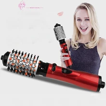 2 в 1 многофункциональный фен для волос, гребень для завивки волос, профессиональный роликовый вращающийся стайлер, гребень для выпрямления, завивка, Расческа с горячим воздухом