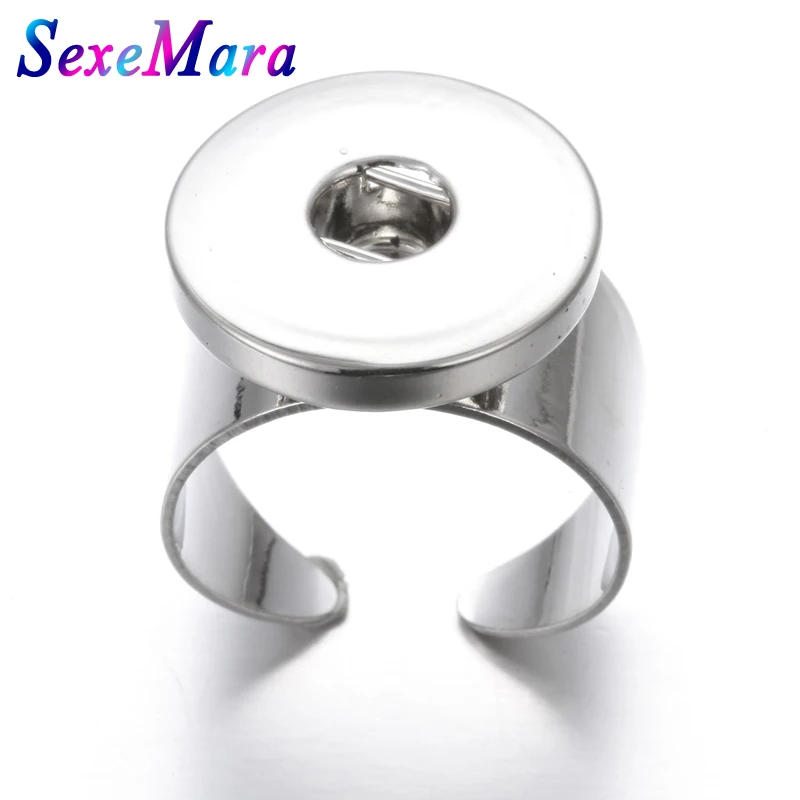

New Snap Jewelry Stainless Steel 18mm Snap Button Rings Jewelry for Snap Buttons DIY Ginger Charms Snap Ring