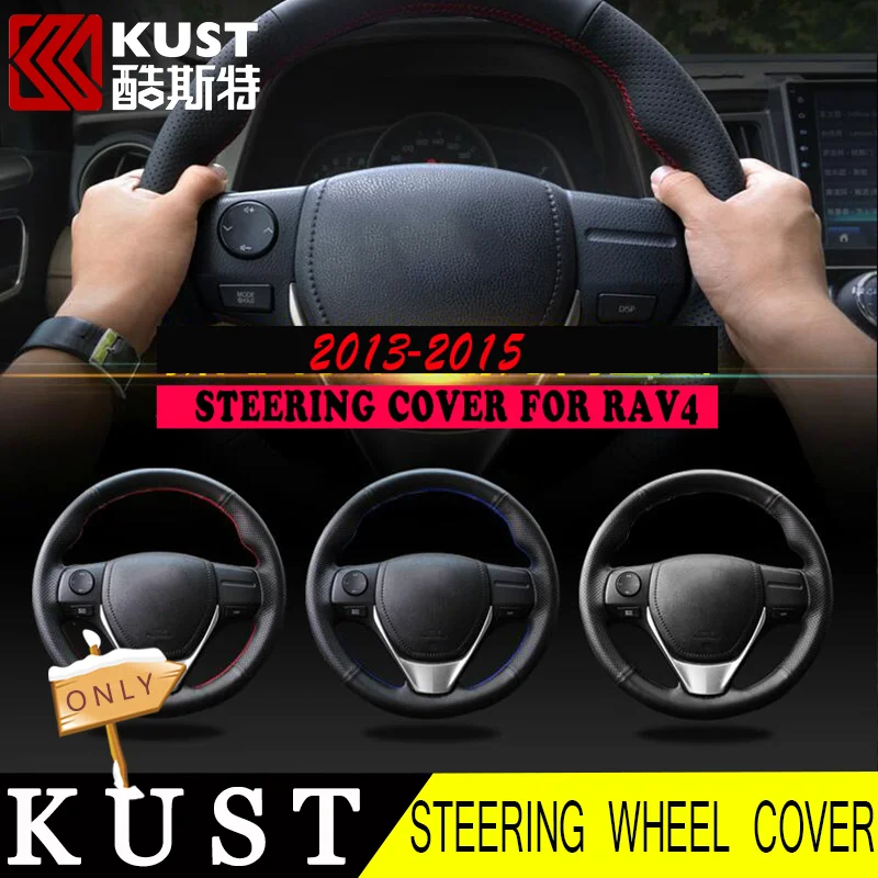 KUST Steering Wheel Cover For Toyota For RAV4 2013 Top Layer Leather