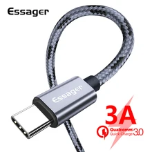 Essager USB C 3A кабель для быстрой зарядки type C кабель для samsung S10 S9 Note 10 Xiaomi mi 9 8 красный mi K20 Pro Oneplus 7 кабель для передачи данных