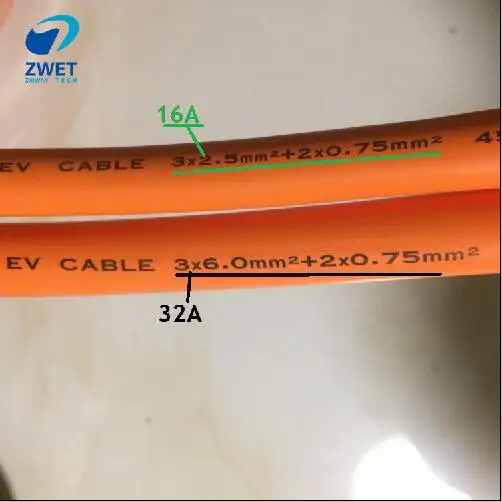 J1772 EVSE зарядный кабель 5 м/3*2 мм2 + 2*0 75 Для 16Amp/3*6 32Amp/IEC62196TUVor CE м ZWET|cable 5m|cables for chargercable |