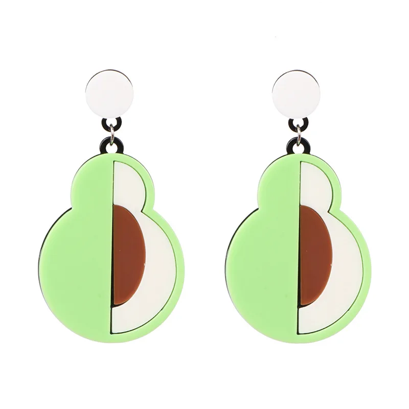 New Arrival Fashion Green Avocado Drop Earrings Exaggerated Big Fruit Cool Punk Jewelry Accessories Women |