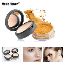 Music Flower брендовая основа для макияжа Наборы идеальный рассыпчатая пудра+ рассыпчатая пудра контроль выработки кожного жира с гладкой текстурой выполнена Косметика M5017